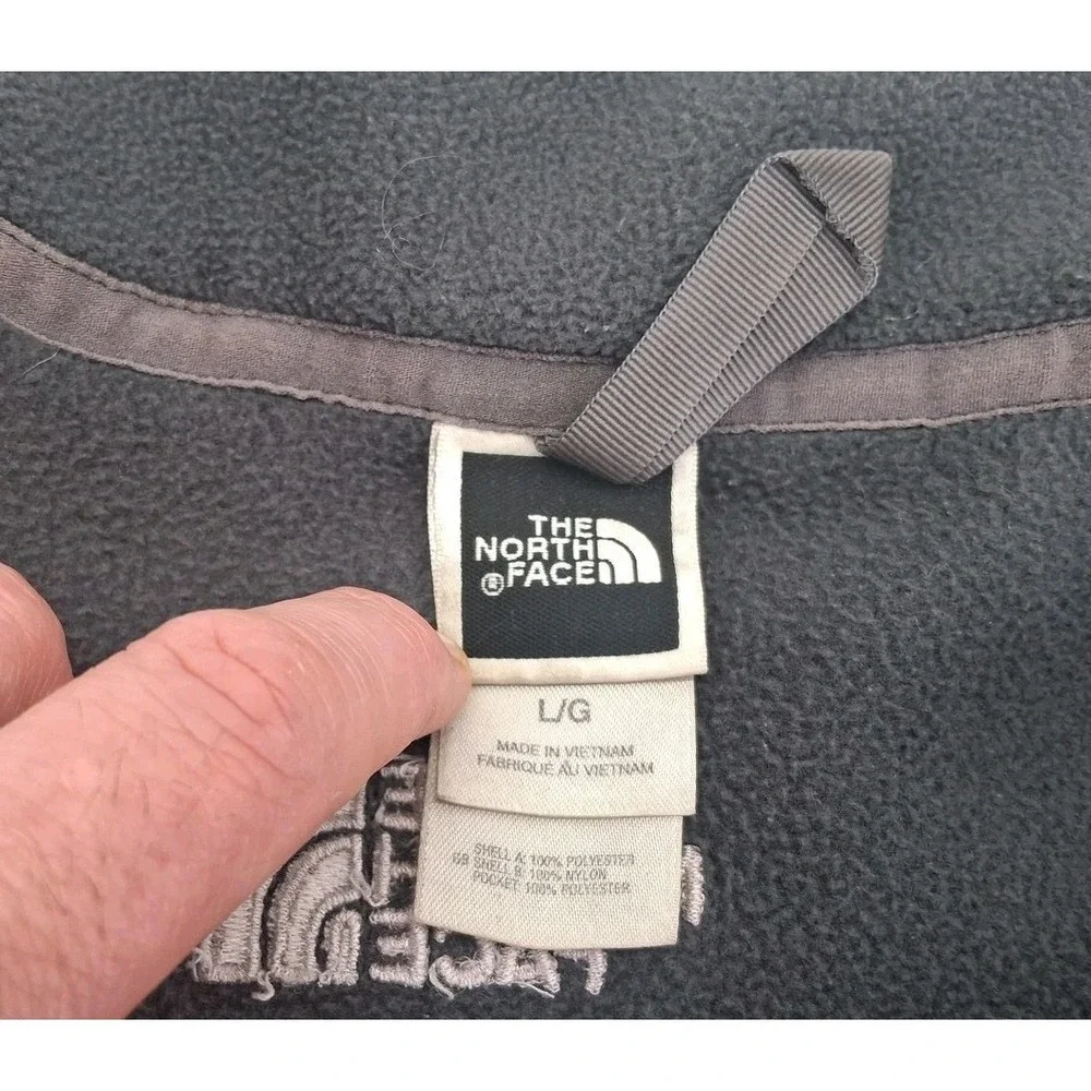 The North Face Fleece Jacket Mens Large Gray Full Zip Zip In Hiking Outdoor